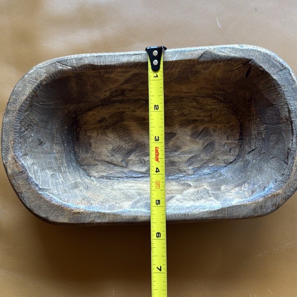 Rustic Wooden Dough Bowl - Picture 3 of 3